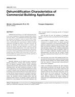 4699 (RP-1121) Ã¢Â€Â“ Dehumidification Characteristics of Commercial Building Applications
