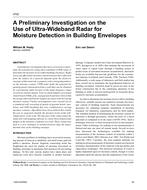 4702 Ã¢Â€Â“ A Preliminary Investigation on the Use of Ultra-Wideband Radar for Moisture Detection in Building Envelopes