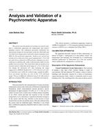 4704 Ã¢Â€Â“ Analysis and Validation of a Psychrometric Apparatus