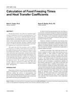 4707 (RP-1123) Ã¢Â€Â“ Calculation of Food Freezing Times and Heat Transfer Coefficients