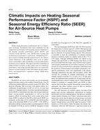 4710 – Climatic Impacts on Heating Seasonal Performance Factor (HSPF) and Seasonal Energy Efficiency Ratio (SEER) for Air-Source Heat Pumps