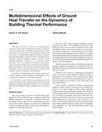 4726 – Multidimensional Effects of Ground Heat Transfer on the Dynamics of Building Thermal Performance