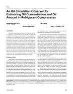 4741 Ã¢Â€Â“ An Oil Circulation Observer for Estimating Oil Concentration and Oil Amount in Refrigerant Compressors