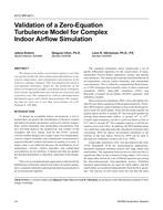 4312 (RP-927) — Validation of a Zero-Equation Turbulence Model for Complex Indoor Airflow Simulation