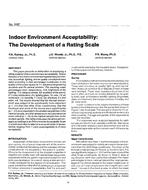 3197 — Indoor Environment Acceptability: The Development of a Rating Scale