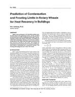 3203 — Prediction of Condensation and Frosting Limits in Rotary Wheels for Heat Recovery in Buildings