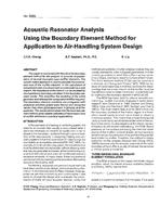 3205 — Acoustic Resonator Analysis Using the Boundary Element Method for Application to Air-Handling System Design