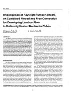 3220 — Investigation of Rayleigh Number Effects on Combined Forced and Free Convection for Developing Laminar Flow in Uniformly Heated Horizontal Tubes