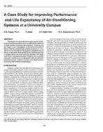 3240 — A Case Study for Improving Performance and Life Expectancy of Air-Conditioning Systems at a University Campus