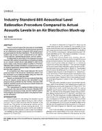 CH-89-03-3 — Industry Standard 885 Acoustical Level Estimation Procedure Compared to Actual Acoustic Levels in an Air Distribution Mock-up