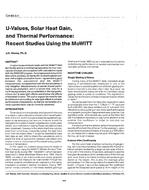 CH-89-05-4 — U-Values, Solar Heat Gain, and Thermal Performance: Recent Studies Using the MoWiTT