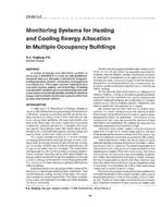 CH-89-10-2 — Monitoring Systems for Heating and Cooling Energy Allocation in Multiple Occupancy Buildings