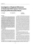 CH-89-14-3 — Investigation of Regional Differences in Residential HVAC System Performance Using the SP43 Simulation Model