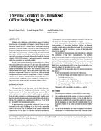 Thermal Comfort in Climatized Office Building in Winter