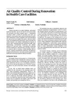 Air Quality Control During Renovation in Health Care Facilities