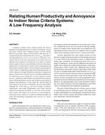 OR-05-06-4 – Relating Human Productivity and Annoyance to Indoor Noise Criteria Systems: A Low Frequency Analysis