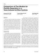 4758 – Comparison of Two Models for Particle Separation in a Vane-Induced Uniflow Cyclone