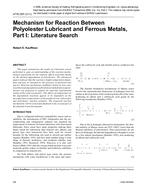 4776 (RP-1211) – Mechanism for Reaction Between Polyolester Lubricant and Ferrous Metals, Part I: Literature Search