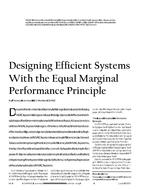 Designing Efficient Systems with the Equal Marginal Performance Principle