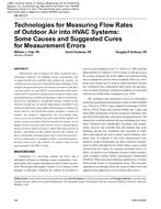 DE-05-02-3 – Technologies for Measuring Flow Rates of Outdoor Air into HVAC Systems: Some Causes and Suggested Cures for Measurement Errors