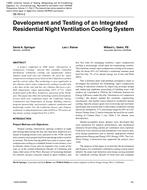 DE-05-04-2 – Development and Testing of an Integrated Residential Night Ventilation Cooling System