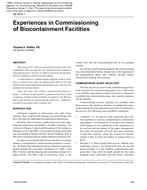 DE-05-08-1 – Experiences in Commissioning of Biocontainment Facilities