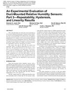 4799 – An Experimental Evaluation of Duct-Mounted Relative Humidity Sensors: Part 3Ã¢Â€Â”Repeatability, Hysteresis, and Linearity Results
