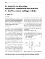 3258 — An Algorithm for Generating a Polynomial Form of the s-Transfer Matrix for One-Dimensional Multilayered Slabs