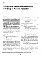 3286 — The Influence of the Vapor Permeability of Clothing on Thermal Discomfort