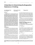 3287 — A Data Base for Determining the Evaporative Resistance of Clothing