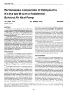 3296 (RP-479) — Performance Comparison of Refrigerants R-134a and R-12 in a Residential Exhaust Air Heat Pump