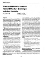 VA-89-02-2 (RP-544) — Effect of Residential Air-to-Air Heat and Moisture Exchangers on Indoor Humidity