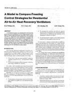 VA-89-02-3 (RP-543) – A Model to Compare Freezing Control Strategies for Residential Air-to-Air Heat Recovery Ventilators