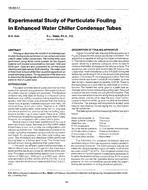 VA-89-04-1 — Experimental Study of Particulate Fouling in Enhanced Water Chiller Condenser Tubes