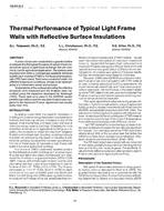 VA-89-08-3 — Therrnal Perforrnance of Typical Light Frame Walls with Reflective Surface Insulations