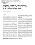 CH-06-10-1 – Effects of Return Air Inlet Locations on Cooling Season Thermal Comfort in an Energy-Efficient Home