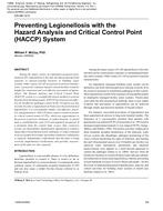 CH-06-12-3 – Preventing Legionellosis with the Hazard Analysis and Critical Control Point (HACCP) System