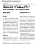 CH-06-13-1 (RP-1197) – Effect of Data Availability on Modeling of Residential Air Conditioners and Heat Pumps for Energy Calculations