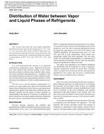 CH-06-14-1 (RP-1239) – Distribution of Water between Vapor and Liquid Phases of Refrigerants