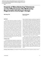 4833 – Impacts of Manufacturing Tolerances on the Effectiveness-Ntu Method for Regenerative Exchanger Design