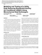 4837 – Modeling and Testing of a Utility Peak Reducing Residential Hot/Dry Air Conditioner (HDAC) Using Microchannel Heat Exchangers