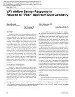 4842 (RP-1137) – VAV Airflow Sensor Response in Relation to "Poor" Upstream Duct Geometry