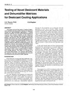 VA-89-21-3 — Testing of Novel Desiccant Materials and Dehumidifier Matrices for Desiccant Cooling Applications