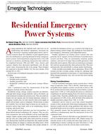 Emerging Technologies: Residential Emergency Power Systems