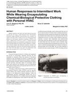 QC-06-021 – Human Responses to Intermittent Work While Wearing Encapsulating Chemical-Biological Protective Clothing with Personal HVAC