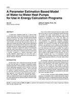4493 — A Parameter Estimation Based Model of Water-to-Water Heat Pumps for Use in Energy Calculation Programs