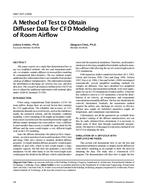 4467 (RP-1009) — A Method of Test to Obtain Diffuser Data for CFD Modeling of Room Airflow