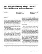 4463 (RP-862) — Air Crossover in Rotary Wheels Used for Air-to-Air Heat and Moisture Recovery