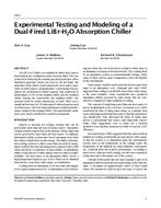 4457 — Experimental Testing and Modeling of a Dual-Fired LiBr-H2O Absorption Chiller