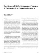 CI-01-09-5 — The History of NIST's Refrigerants Program: II. Thermophysical Properties Research